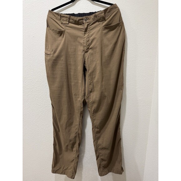 Duluth Trading Dry on the Fly Carpenter Pant Men LARGE x34 Tan Outdoor Stretch - Picture 1 of 8